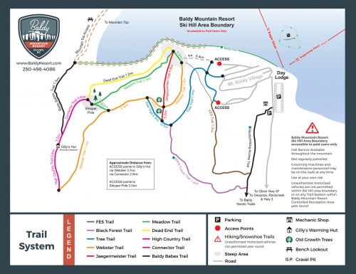 Mt Baldy Cross Country and Hiking Map